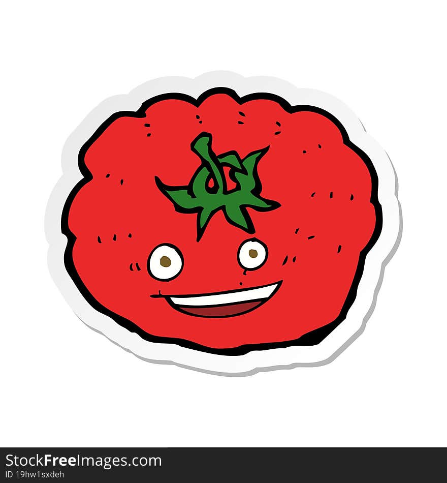 sticker of a cartoon tomato