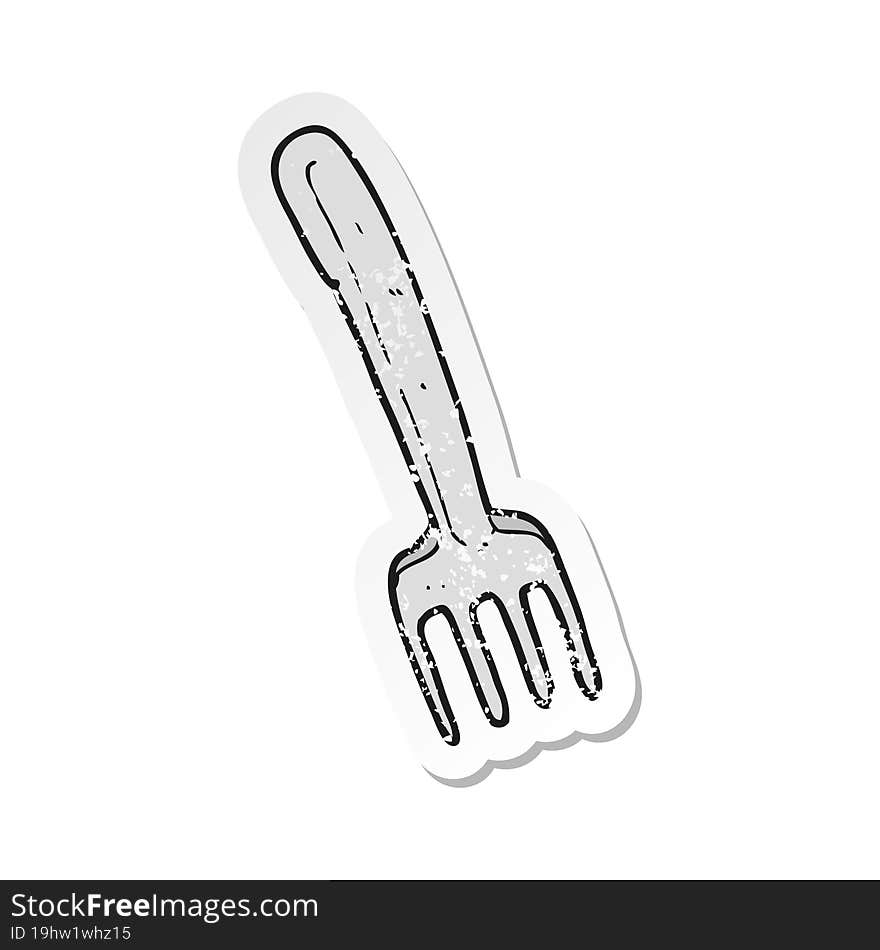 retro distressed sticker of a cartoon fork