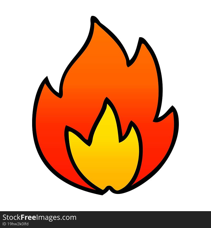 gradient shaded cartoon fire