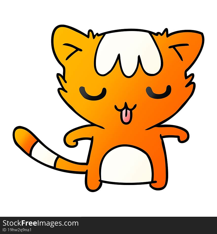 gradient cartoon illustration of a kawaii cute cat. gradient cartoon illustration of a kawaii cute cat