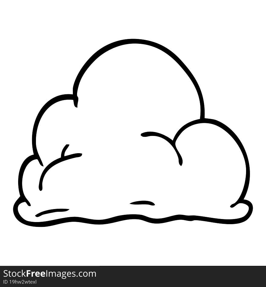 Line Drawing Cartoon Fluffy White Clouds