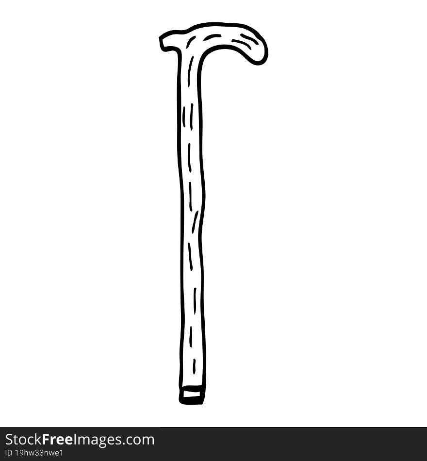 line drawing cartoon walking stick