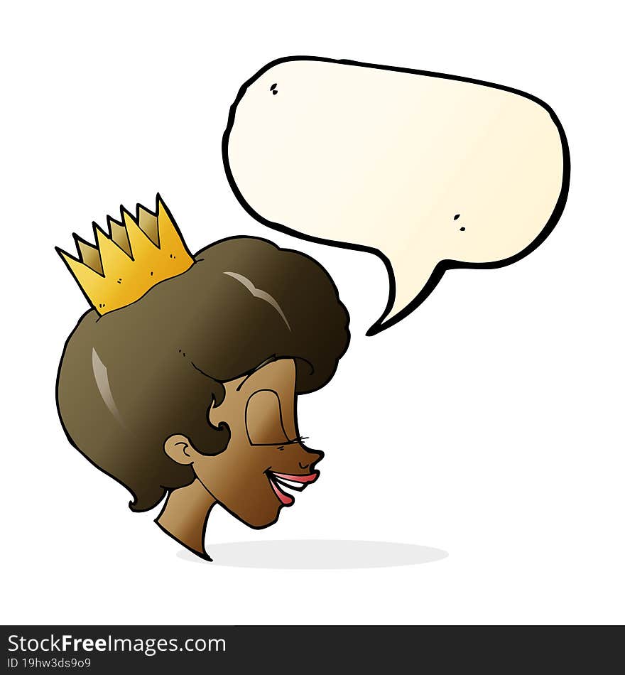 Cartoon Princess With Speech Bubble