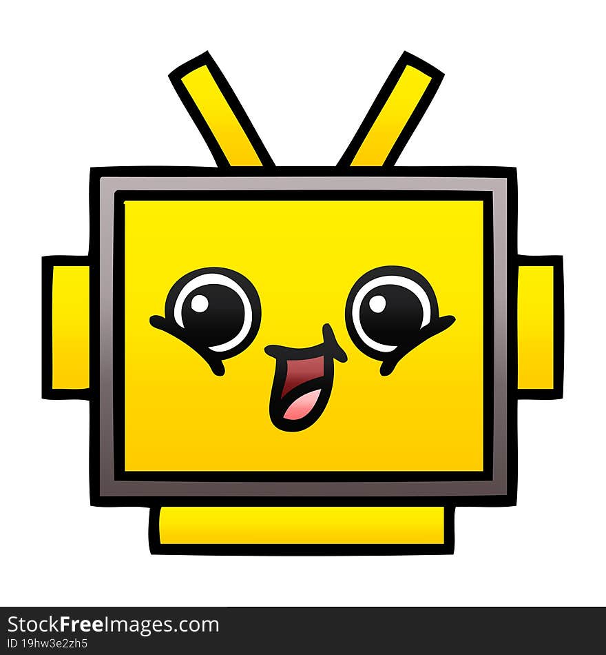 gradient shaded cartoon robot head