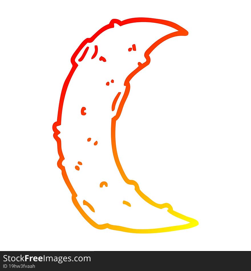 Warm Gradient Line Drawing Cartoon Moon