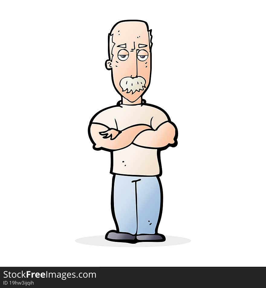 Cartoon Angry Man With Mustache