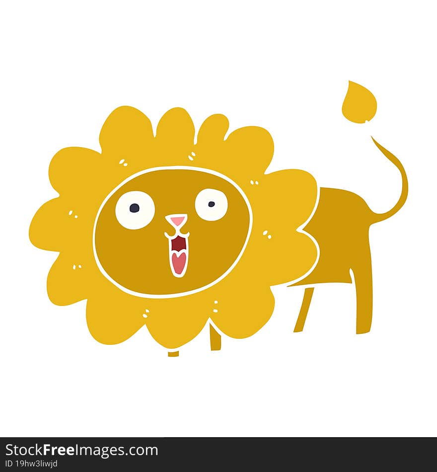 cartoon doodle happy lion