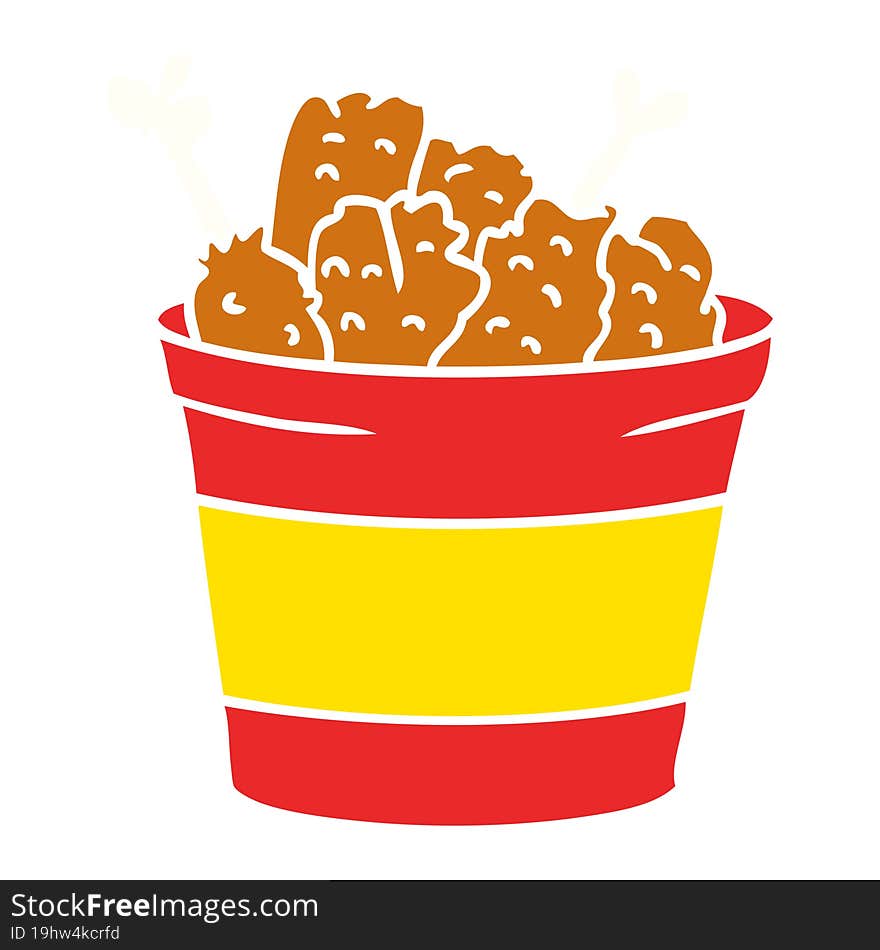 cartoon doodle bucket of fried chicken