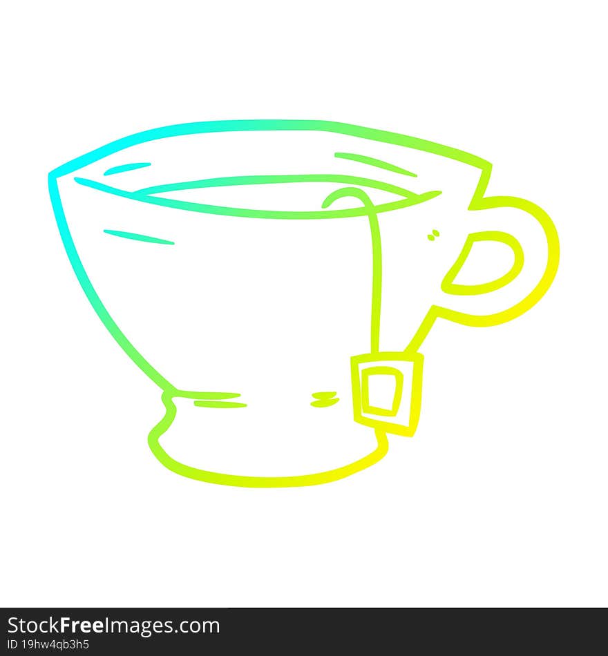 Cold Gradient Line Drawing Cup Of Tea