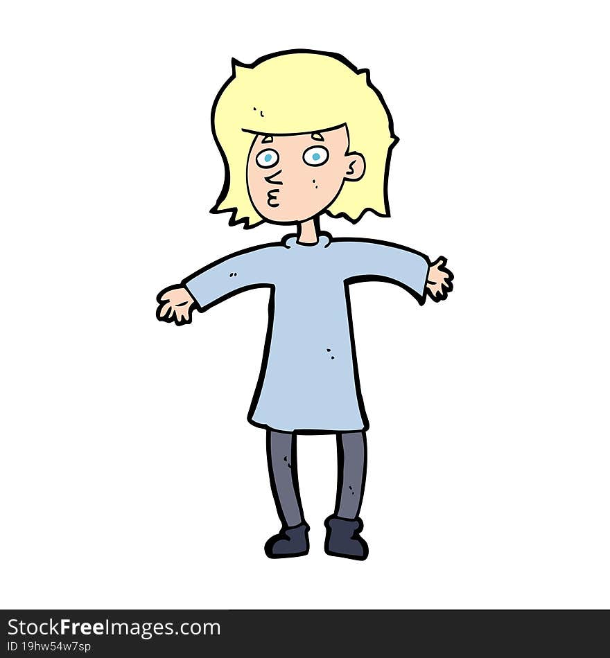 Cartoon Nervous Woman