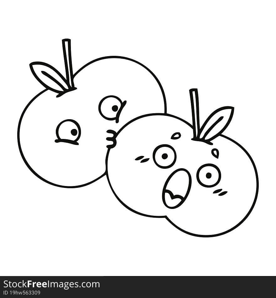 line drawing cartoon of a apples. line drawing cartoon of a apples