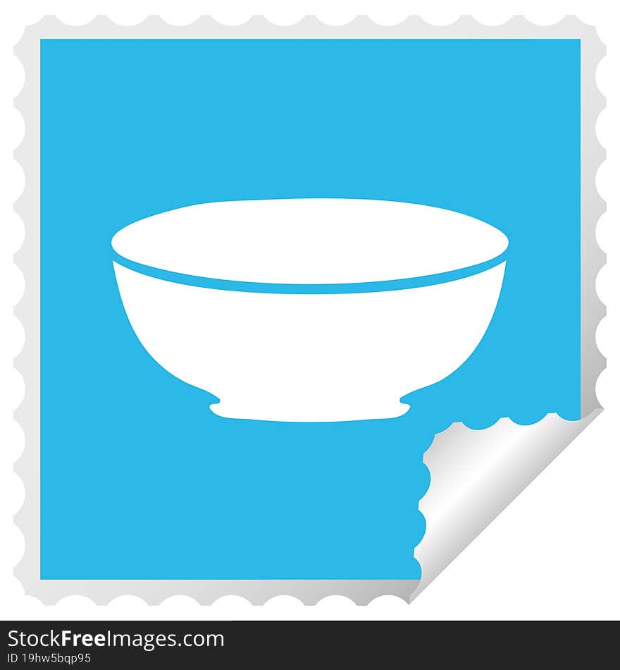 quirky square peeling sticker cartoon bowl