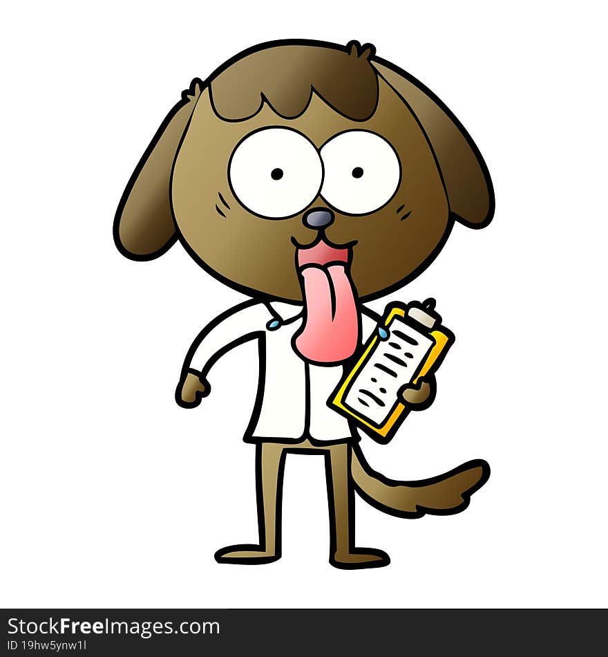 cute cartoon dog wearing office shirt. cute cartoon dog wearing office shirt