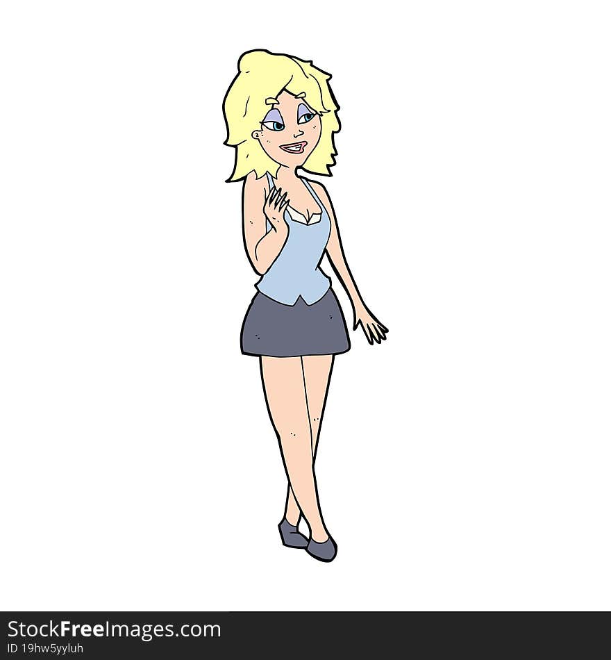 cartoon attractive office woman