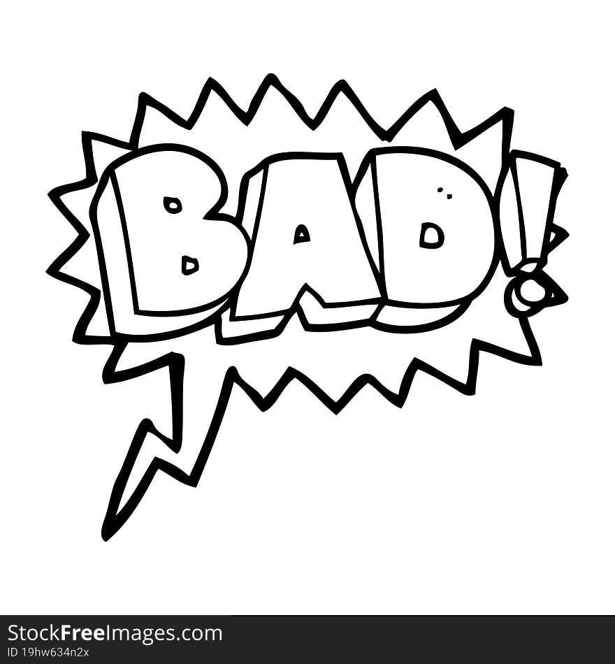 speech bubble cartoon Bad symbol