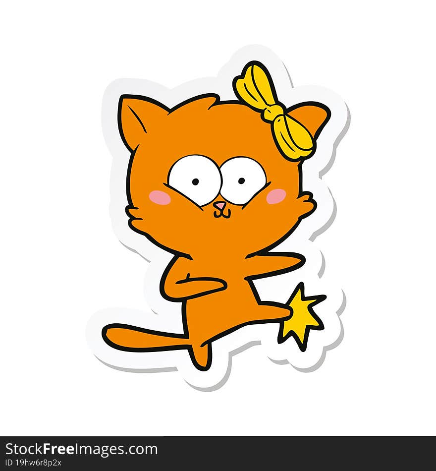 sticker of a cartoon cat