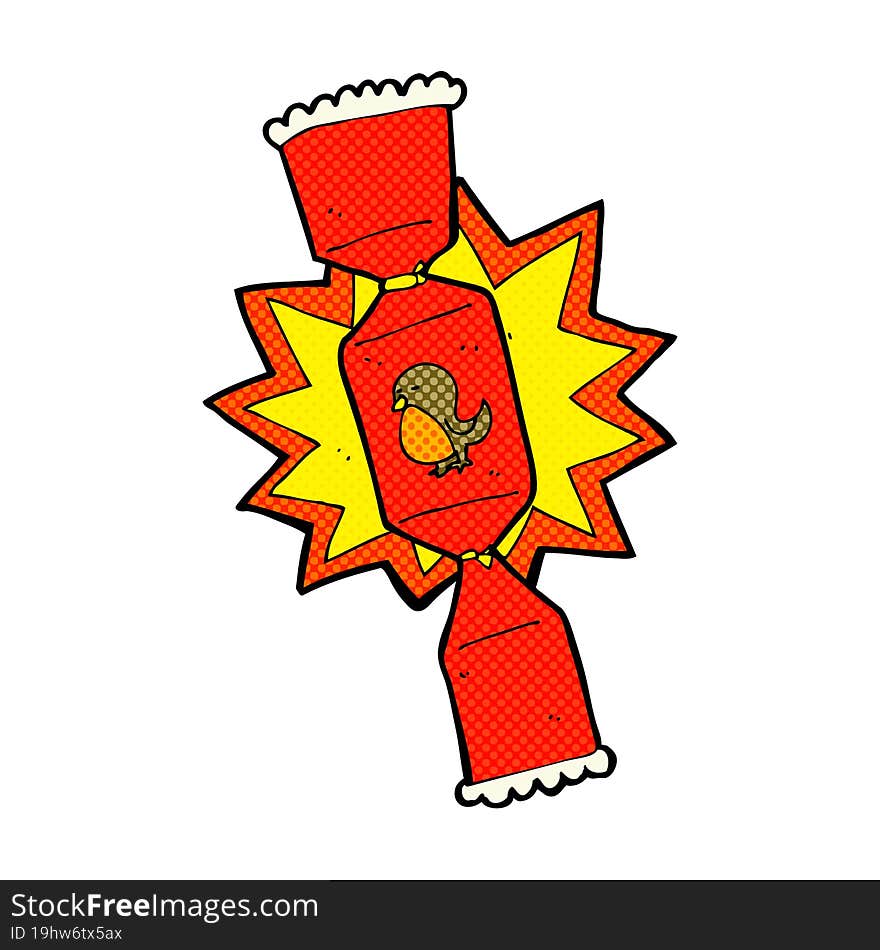 exploding christmas cracker cartoon