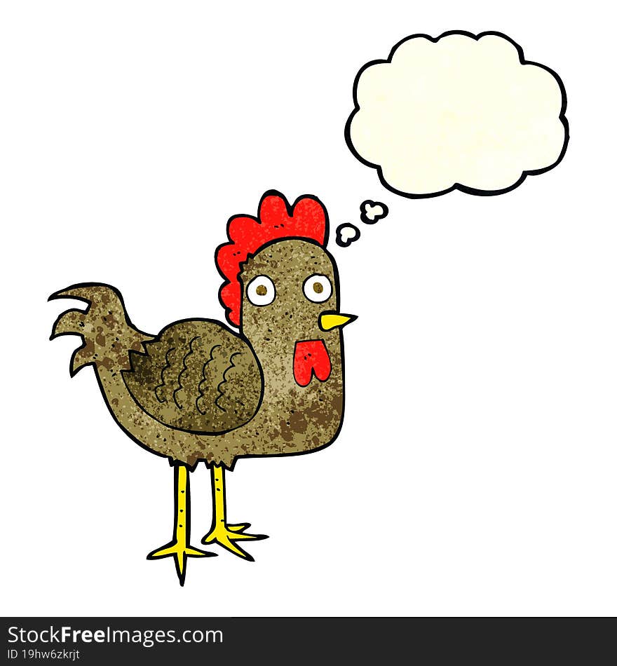 Cartoon Chicken With Thought Bubble