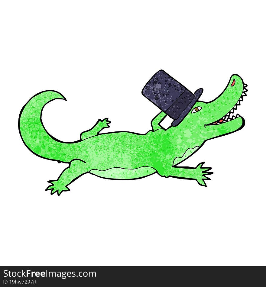 cartoon crocodile in top hat