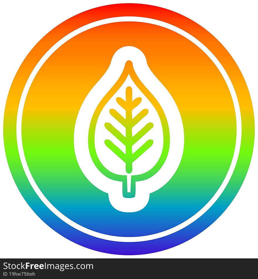 natural leaf circular in rainbow spectrum