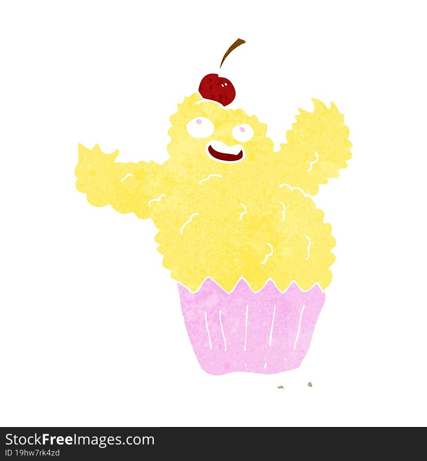 cartoon cupcake monster