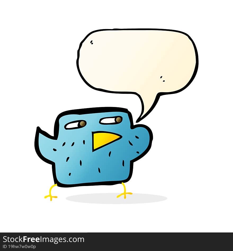 cartoon bird with speech bubble