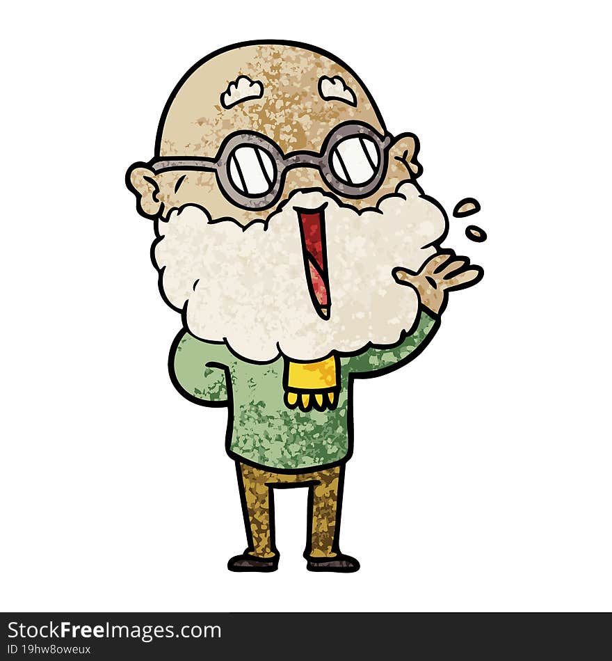 cartoon joyful man with beard. cartoon joyful man with beard