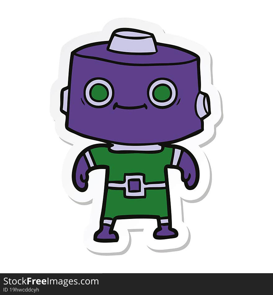 sticker of a cartoon robot