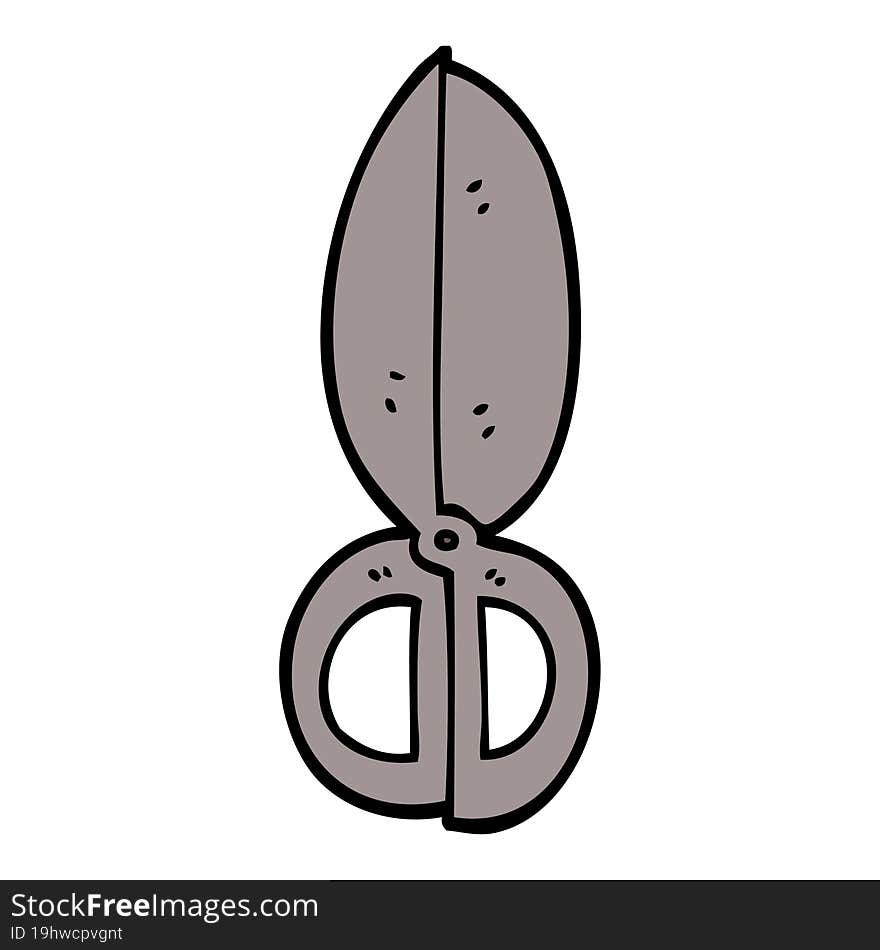 cartoon doodle closed scissors