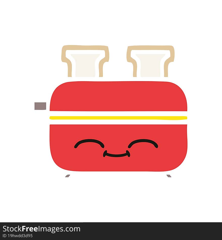 flat color retro cartoon of a of a toaster