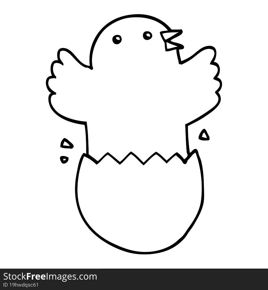 cartoon hatching bird