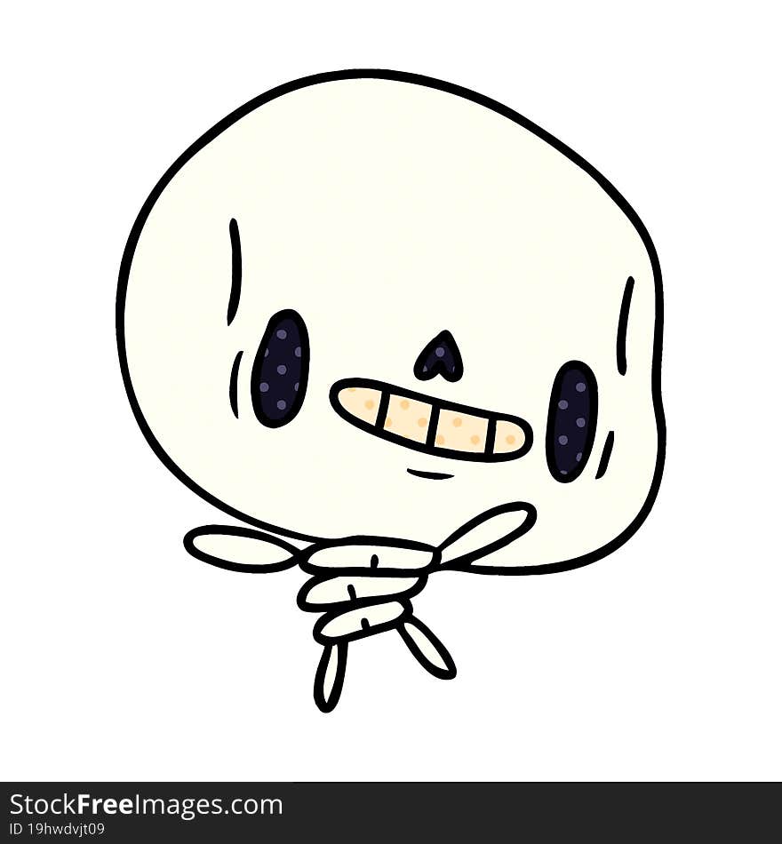 cartoon illustration kawaii cute dead skeleton. cartoon illustration kawaii cute dead skeleton