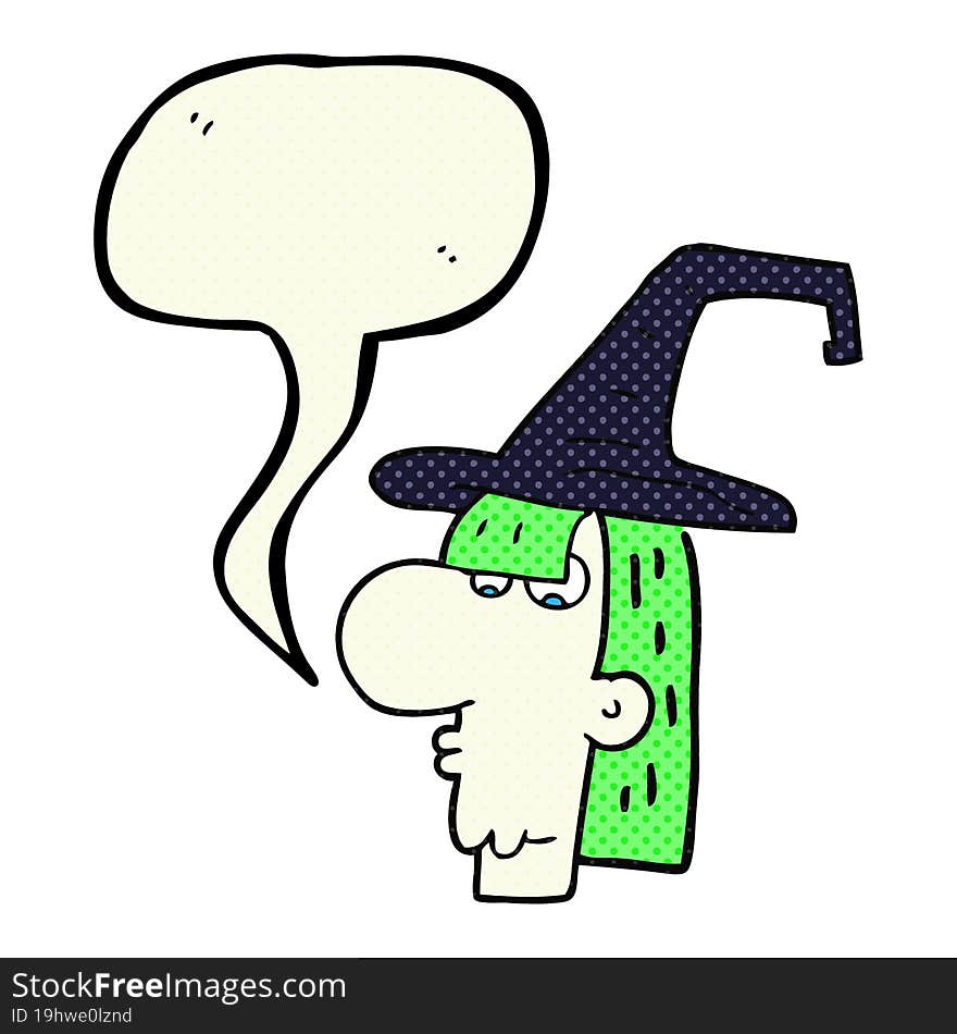 comic book speech bubble cartoon witch head