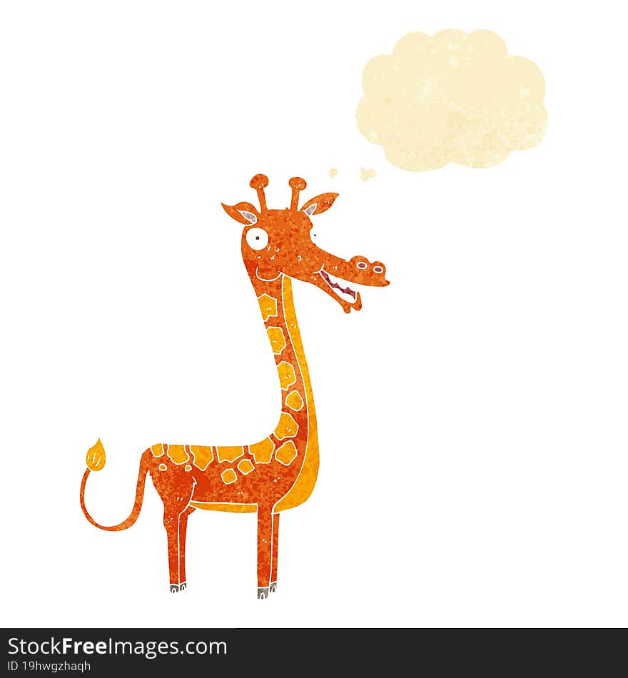 Cartoon Giraffe With Thought Bubble