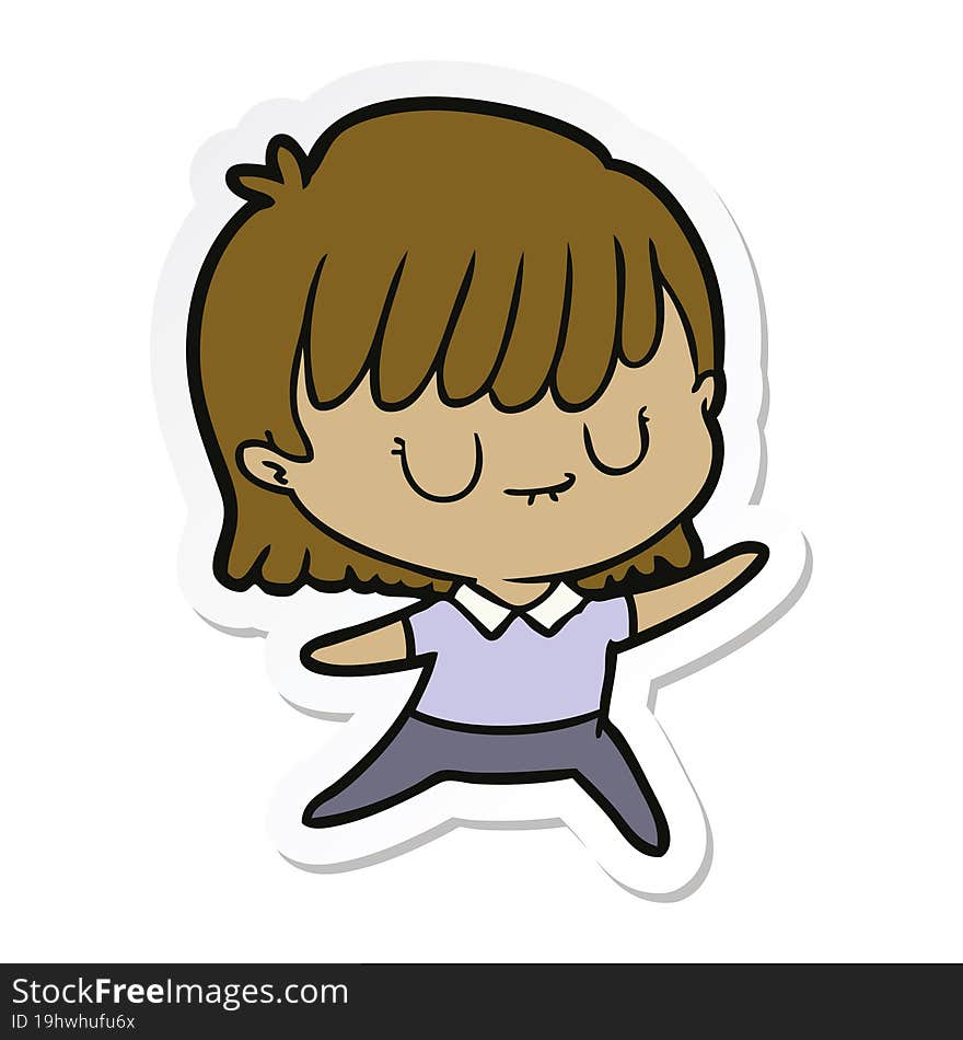 sticker of a cartoon woman