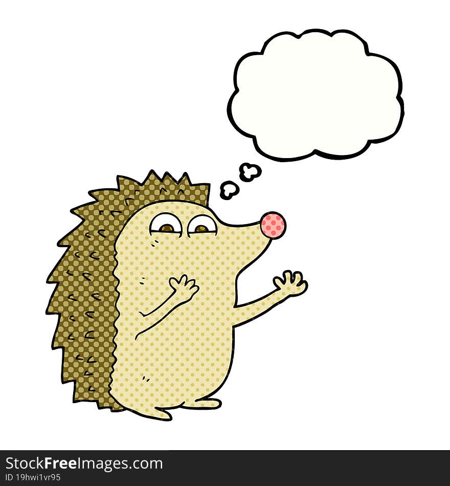 thought bubble cartoon cute hedgehog