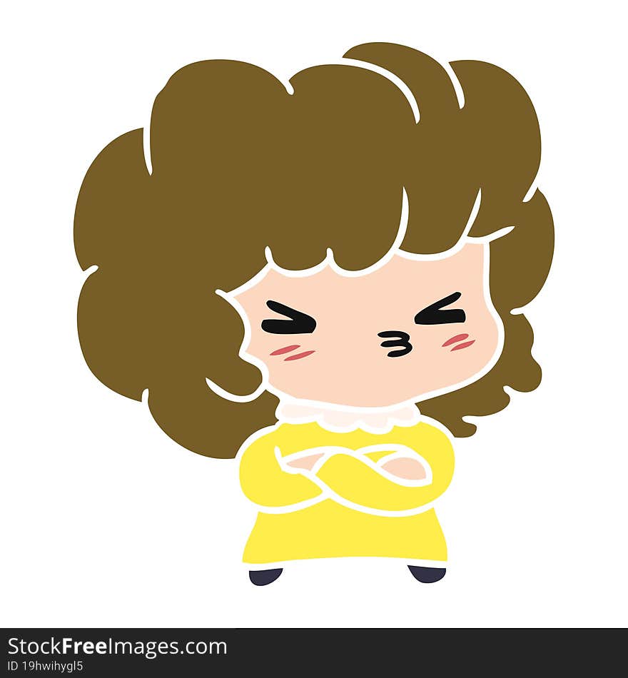 cartoon illustration of a cute cross kawaii girl. cartoon illustration of a cute cross kawaii girl