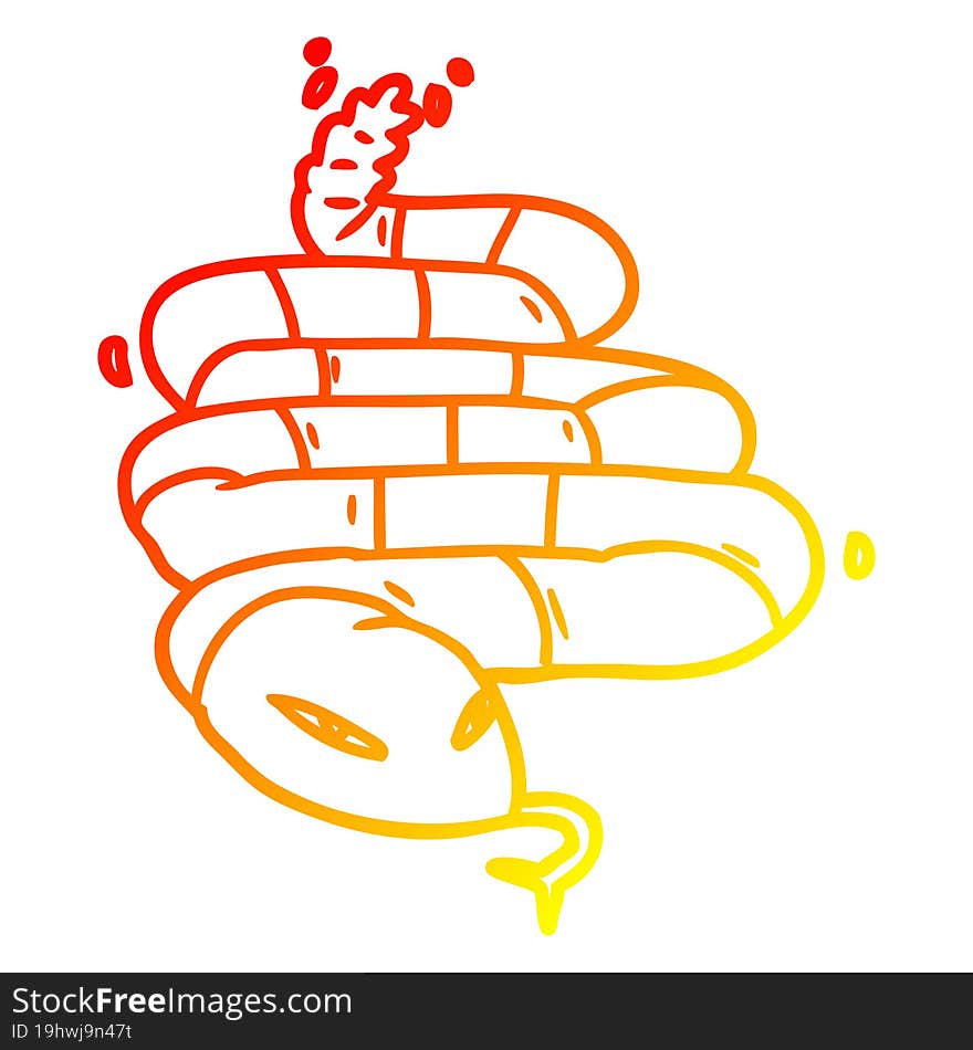 warm gradient line drawing cartoon poisonous snake