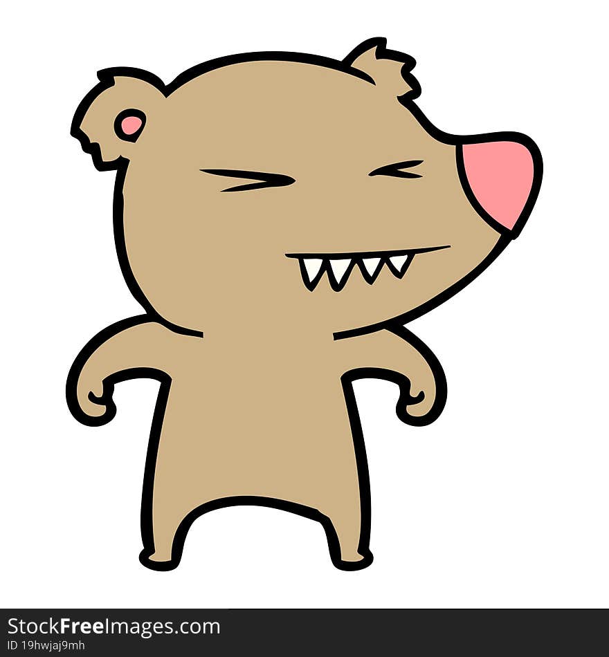 angry bear cartoon. angry bear cartoon