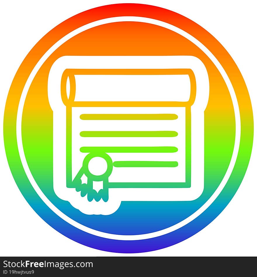 diploma certificate in rainbow spectrum