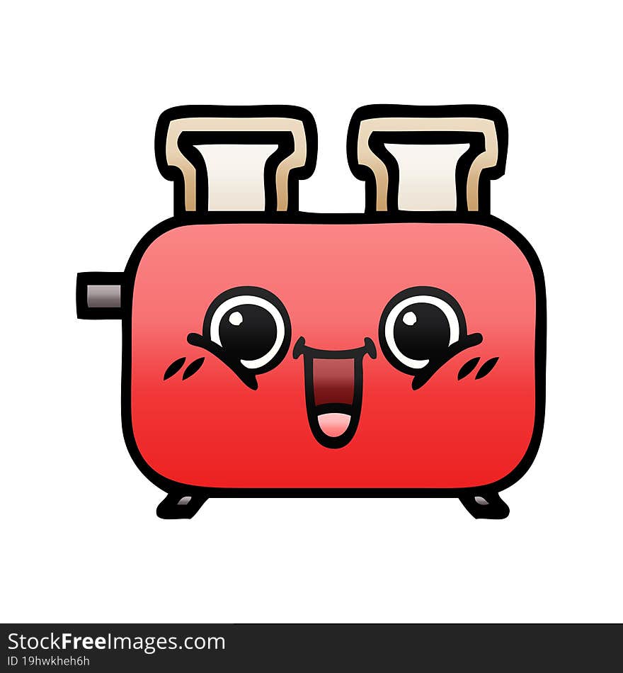 gradient shaded cartoon of a toaster