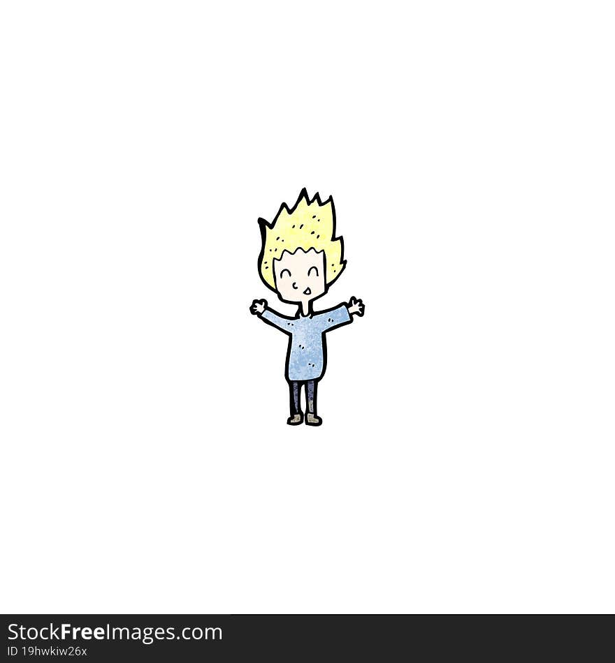 cartoon happy blond boy