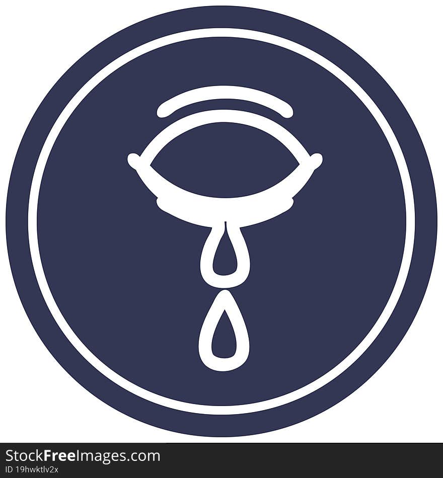 crying eye circular icon