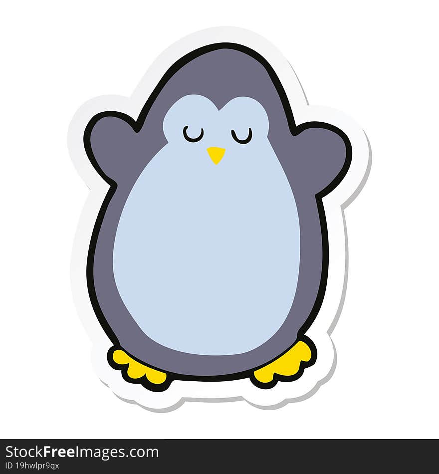 sticker of a cartoon penguin