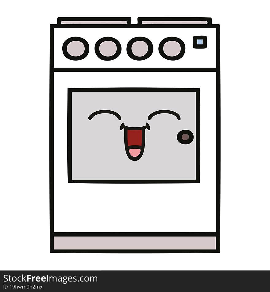 cute cartoon of a kitchen oven. cute cartoon of a kitchen oven