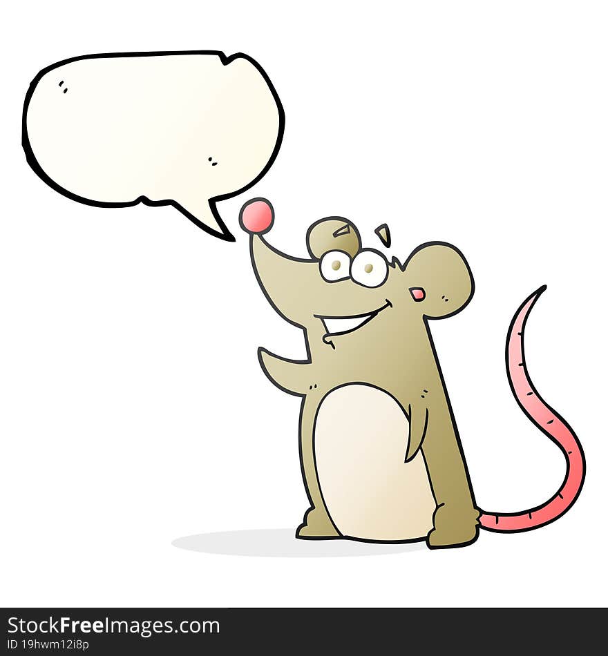 freehand drawn speech bubble cartoon mouse