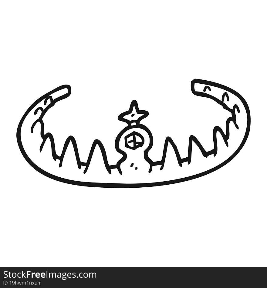 black and white cartoon tiara