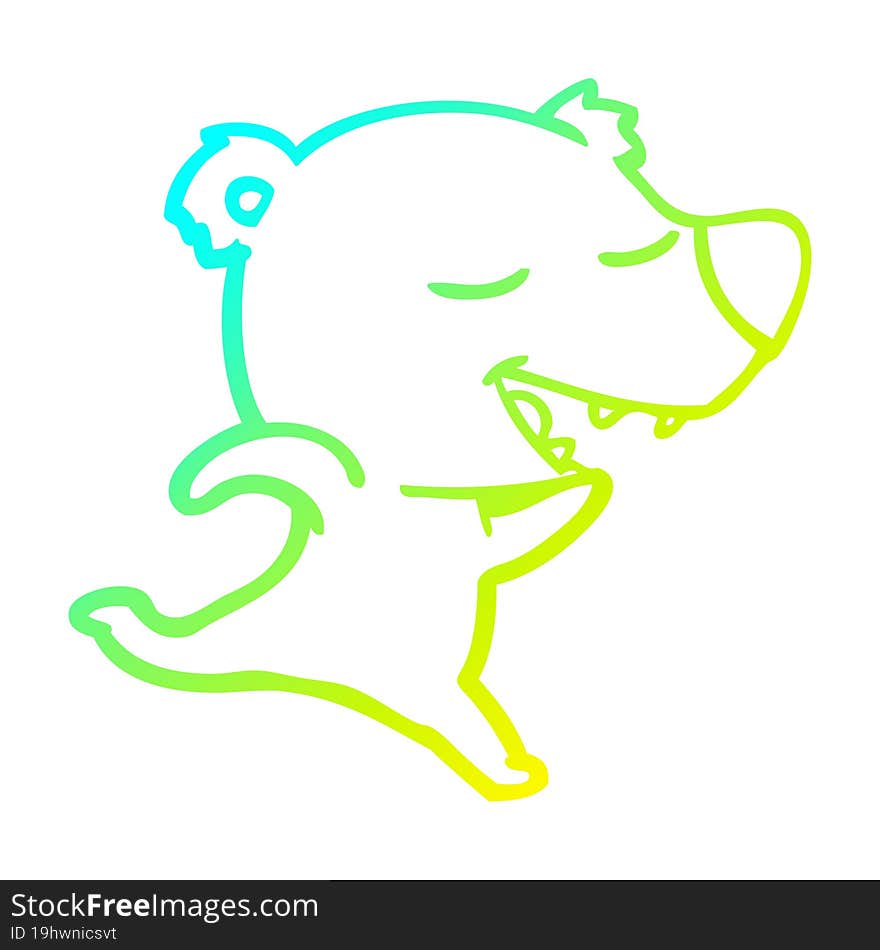 cold gradient line drawing cartoon polar bear