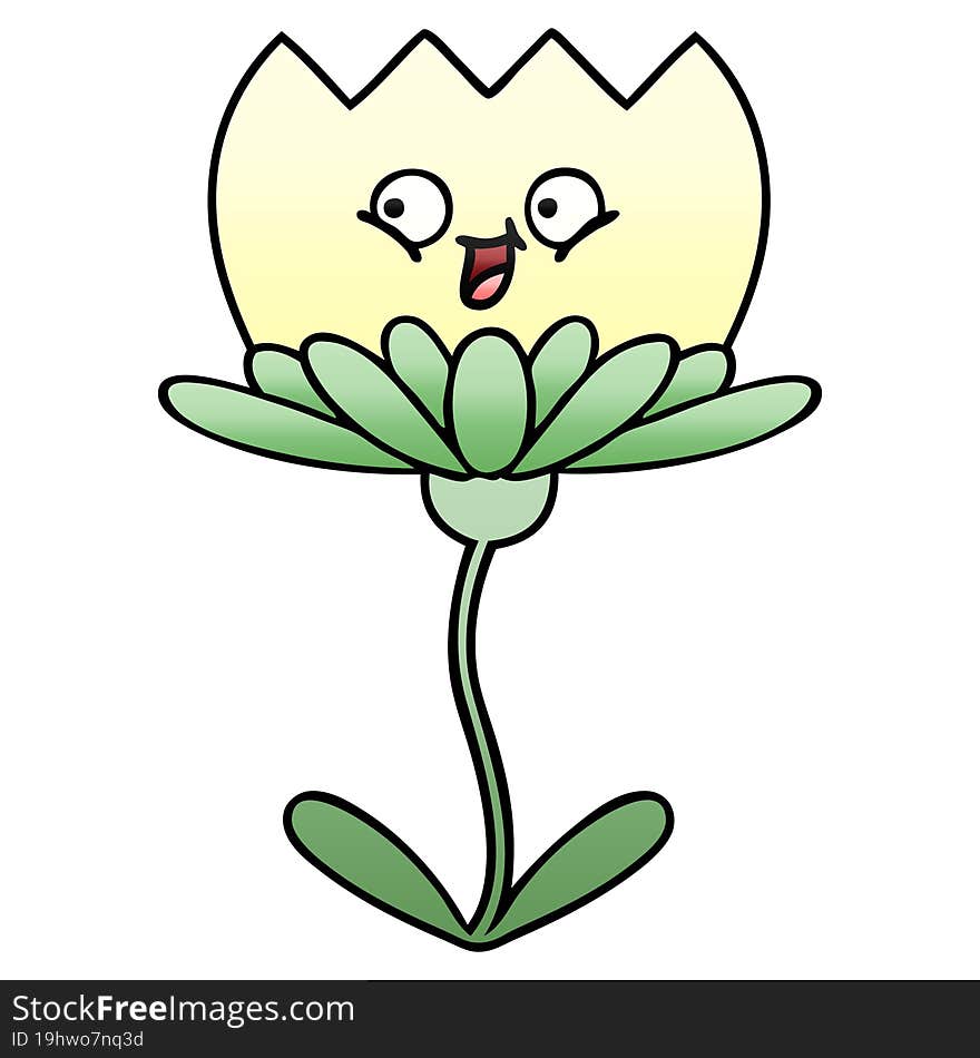 Gradient Shaded Cartoon Flower