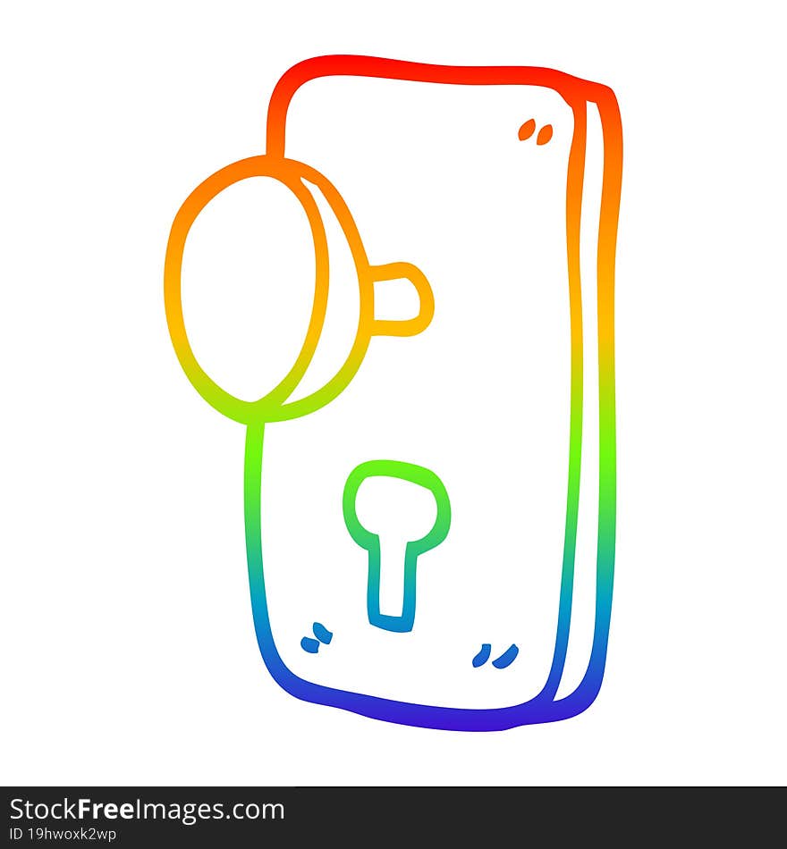 rainbow gradient line drawing cartoon door handle